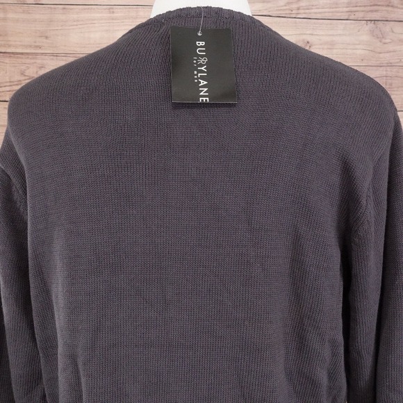 NWT BURRYLANE FOR MEN GREY CREW NECK COTTON SWEATER MENS SIZE M MEDIUM NEW! - Picture 4 of 7